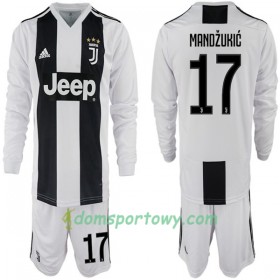 Koszulka Juventus Mario Mandzukic 17 Dziecięcy Domowe Koszulki Piłkarskie 2018-2019 Długi Rękaw